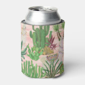 Waterverf lama's en cactussen. blikjeskoeler (Blikje Voorkant)