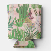 Waterverf lama's en cactussen. blikjeskoeler (Achterkant)