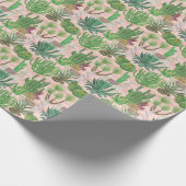 Waterverf lama's en cactussen. cadeaupapier (Hoek)
