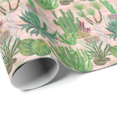 Waterverf lama's en cactussen. cadeaupapier (Rol Hoek)