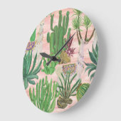 Waterverf lama's en cactussen. grote klok (Hoek)