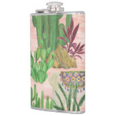 Waterverf lama's en cactussen. heupfles (Links)
