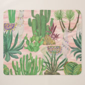 Waterverf lama's en cactussen. sherpa deken (Voorkant (horizontaal))