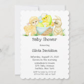 Waterverf Lamb Chic en Bunny Baby shower Kaart (Voorkant)