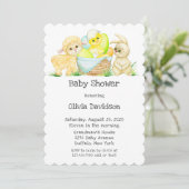 Waterverf Lamb Chic en Bunny Baby shower Kaart (Staand voorkant)
