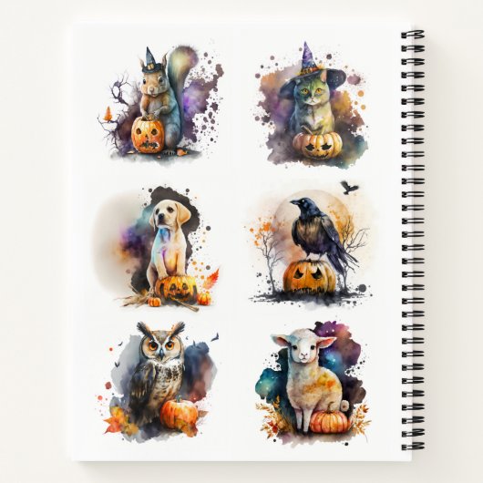 Waterverf Lamb Halloween Notitieboek (Achterkant)