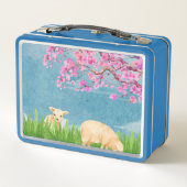 Waterverf Lambs Lunch Box – Schattigee Boerderij-g (Achterkant)