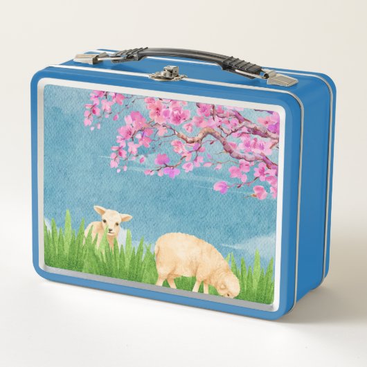 Waterverf Lambs Lunch Box – Schattigee Boerderij-g (Voorkant)