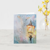 Waterverf Lamp Christmas Kaart | Gezellige vakanti (Gele Bloem)