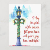 Waterverf lamp na feestelijke kerst feestdagenkaart (Voorkant)