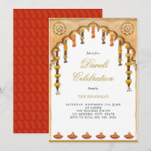 Waterverf lampen Diwali Party Feestdagenkaart (Voorkant / Achterkant)