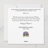 Waterverf Lamspastel Bloemen Religieus Pasen Feestdagenkaart (Achterkant)