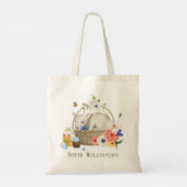 Waterverf Lamsveer Bloemen Mand Pasen Tote Bag (Achterkant)