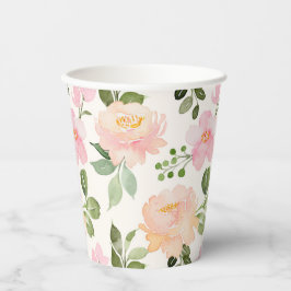 Waterverf Land Bloemen Papier Cups Papieren Bekers
