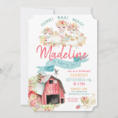 Waterverf Land Boerderijdieren Verjaardagsfeest Kaart (Voorkant)