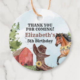 Waterverf Land Boots Horse Boerderij Rodeo Party Bedankjes Labels