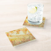 Waterverf Land Bos Landschapskunst Glazen Onderzetter (Schuin)