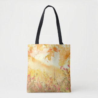 Waterverf Land Bos Landschapskunst Tote Bag