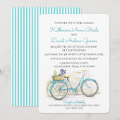 Waterverf land  fietsbruiloft kaart (Voorkant / Achterkant)