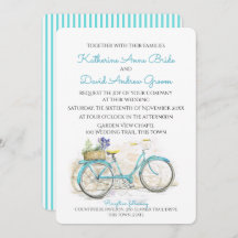 Waterverf land  fietsbruiloft