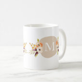 Waterverf Land Floral Monogram Cadeau Mok (Voorkant rechts)