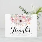 Waterverf Land Floral Weddenschap Hartelijk dank Bedankkaart (Staand voorkant)