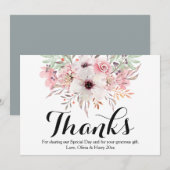 Waterverf Land Floral Weddenschap Hartelijk dank Bedankkaart (Voorkant / Achterkant)