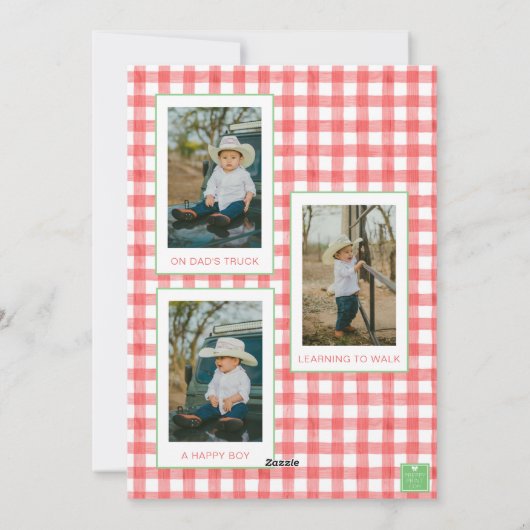 Waterverf Land Kerst Cowboy Laarzen Foto Feestdagenkaart (Achterkant)