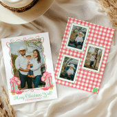 Waterverf Land Kerst Cowboy Laarzen Foto Feestdagenkaart