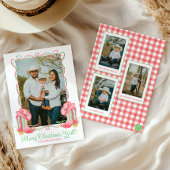 Waterverf Land Kerst Cowboy Laarzen Foto Feestdagenkaart