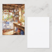 Waterverf land keuken achtergrond visitekaartje (Voorkant / Achterkant)