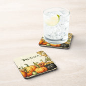 Waterverf Land Pompoen Patch Monogram Bier Onderzetter (Rechterzijde)