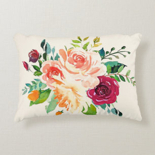 Waterverf Land Rozen Accent Pillow Kussen
