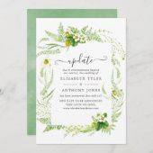 Waterverf Land Rustic Greenery Wedding Update Kaart (Voorkant / Achterkant)