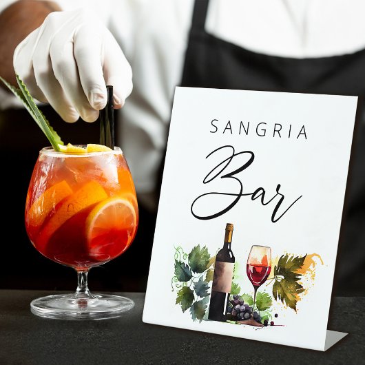  Waterverf Land Sangria Bar Sign Reclamebord Met Voetstuk