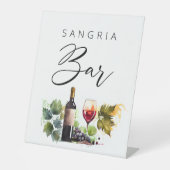  Waterverf Land Sangria Bar Sign Reclamebord Met Voetstuk (Voorkant)
