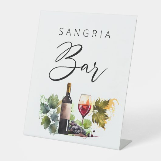  Waterverf Land Sangria Bar Sign Reclamebord Met Voetstuk (Voorkant)