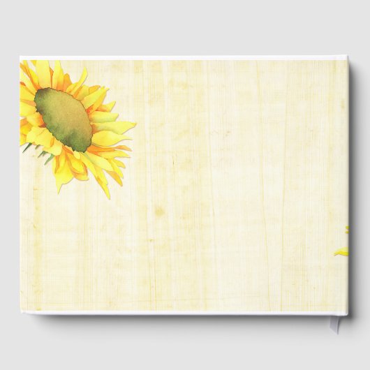 Waterverf Land Sunflower Wedding Gastenboek (Achterkant)