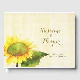Waterverf Land Sunflower Wedding Gastenboek