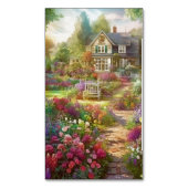 Waterverf land tuin achtergrond magnetisch visitekaartje (Voorkant Verticaal)