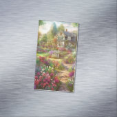 Waterverf land tuin achtergrond magnetisch visitekaartje (Voorbeeld)