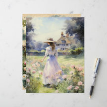  Waterverf Land Tuin Scrapbook Papier