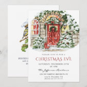 Waterverf Land Vakantiehuis Kerstfeest I Kaart (Voorkant / Achterkant)