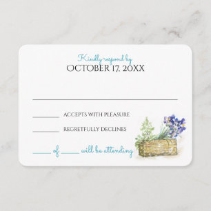 Waterverf land Vintage bruiloft reactie RSVP Kaartje