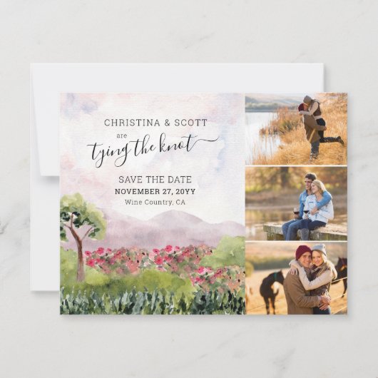 Waterverf land weide 3 Foto Save The Date (Voorkant)