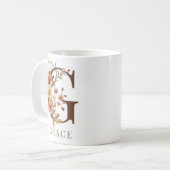 Waterverf Land Wildbloem Monogram Letter G Koffiemok (Voorkant links)