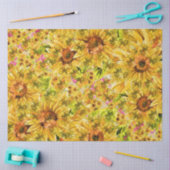 Waterverf land zonnebloemen ontkoppeling achtergro tissuepapier (Craft)