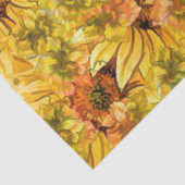 Waterverf land zonnebloemen ontkoppeling achtergro tissuepapier (Detail)