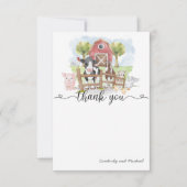 Waterverf landbouwhuisdieren | BABY SHOWER Bedankkaart (Voorkant)