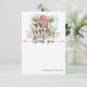 Waterverf landbouwhuisdieren | BABY SHOWER Bedankkaart (Staand voorkant)